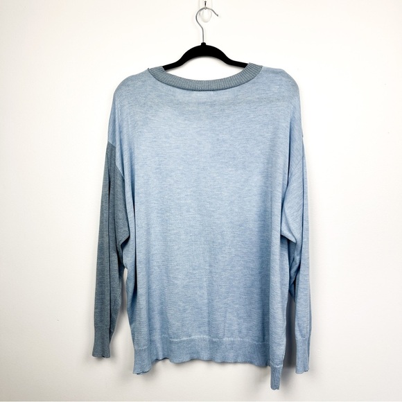 Peyton Primrose Long Sleeve Blue Grey & White Sweater with Star Pattern - Picture 11 of 11